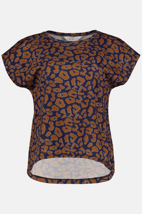 Oversized-Shirt, Color-Leo, gerundeter Saum