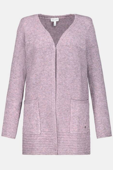 Strickjacke, längere Form, Hakenverschluss, Langarm
