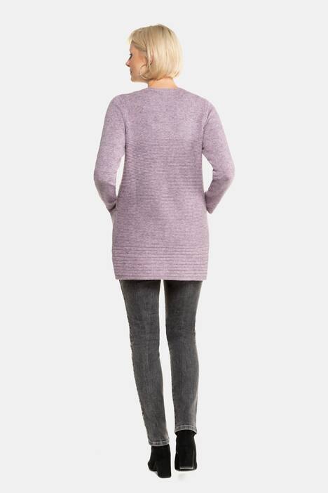Strickjacke, längere Form, Hakenverschluss, Langarm