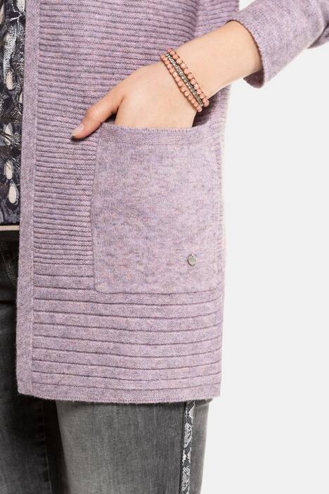 Strickjacke, längere Form, Hakenverschluss, Langarm
