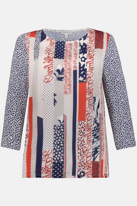 Shirt, Streifen, Herzen, 3/4-Ärmel