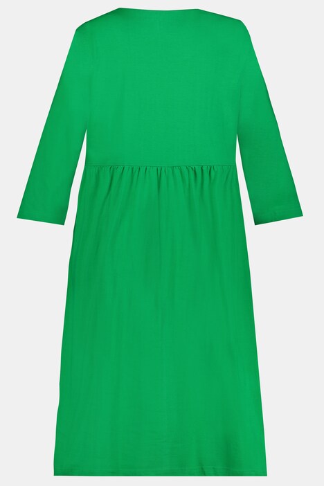 Short Round Neck Empire Cotton Knit Dress