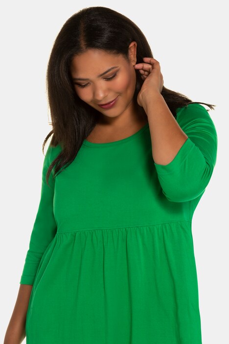 Short Round Neck Empire Cotton Knit Dress