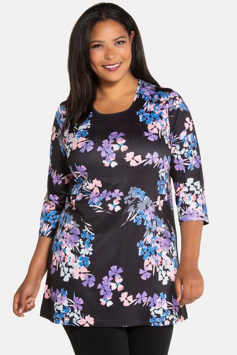 Matte Jersey Spring Floral Swing Knit Tunic