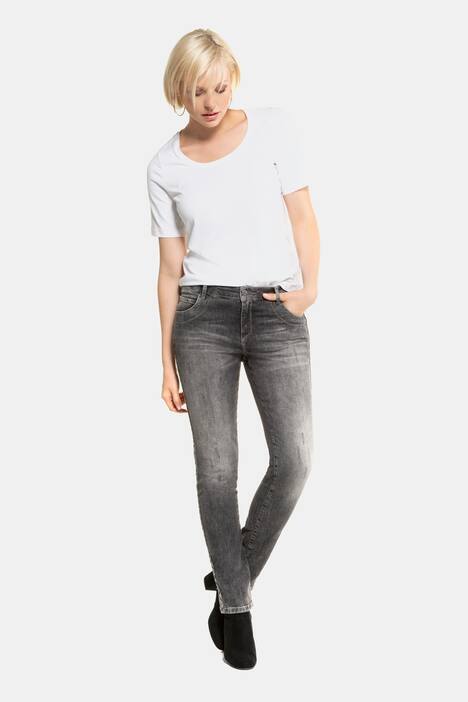 Jeans Julia, Schlangen-Galonstreifen, schmale 5-Pocket