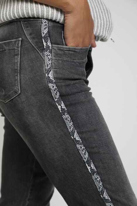 Jeans Julia, Schlangen-Galonstreifen, schmale 5-Pocket
