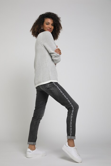 Jeans Julia, Schlangen-Galonstreifen, schmale 5-Pocket