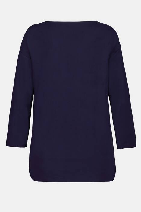 Shirt, vorne gemustert, Jersey-Rücken, 3/4-Arm