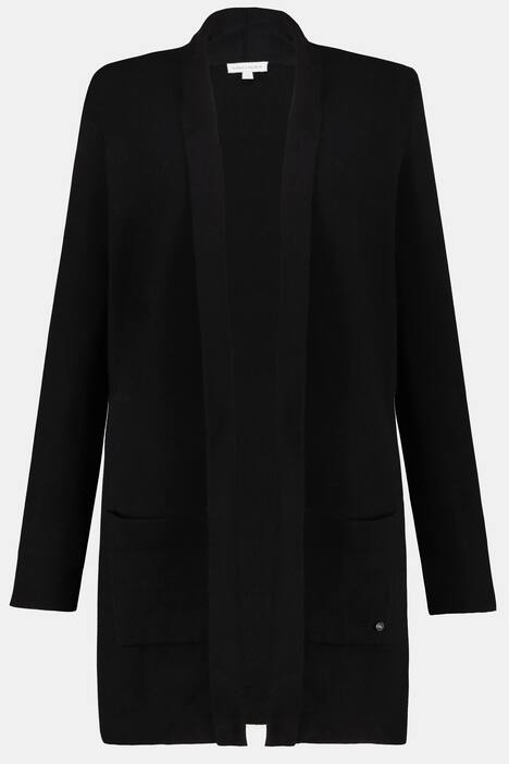 Cardigan, offene Form, Schalkragen, weicher Feinstrick