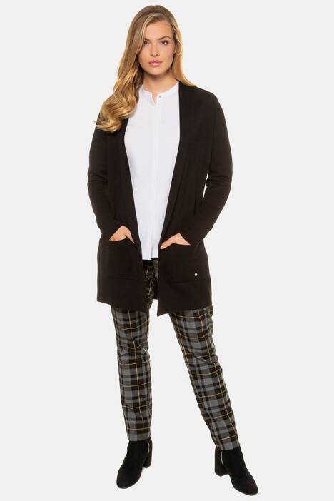 Cardigan, offene Form, Schalkragen, weicher Feinstrick