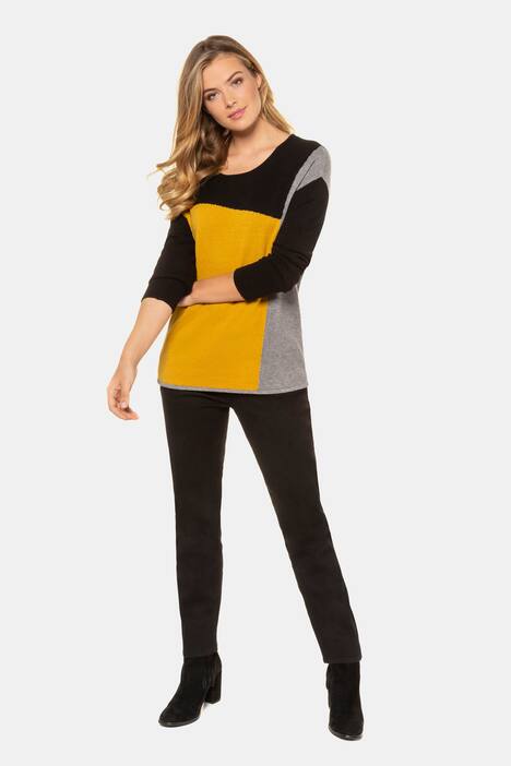 Pullover, Colorblocking, weicher Feinstrick