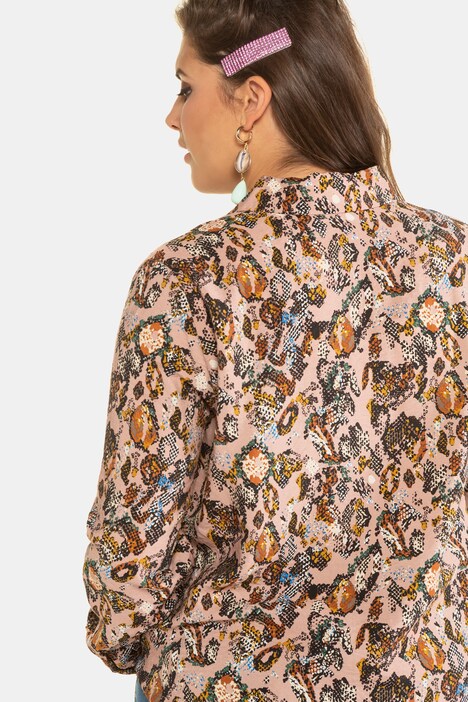 Hemdbluse, Schlangenmuster, Langarm