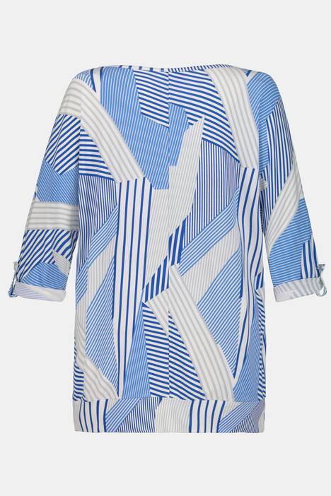 Shirt, Streifen, 3/4-Ärmel, Saumbund