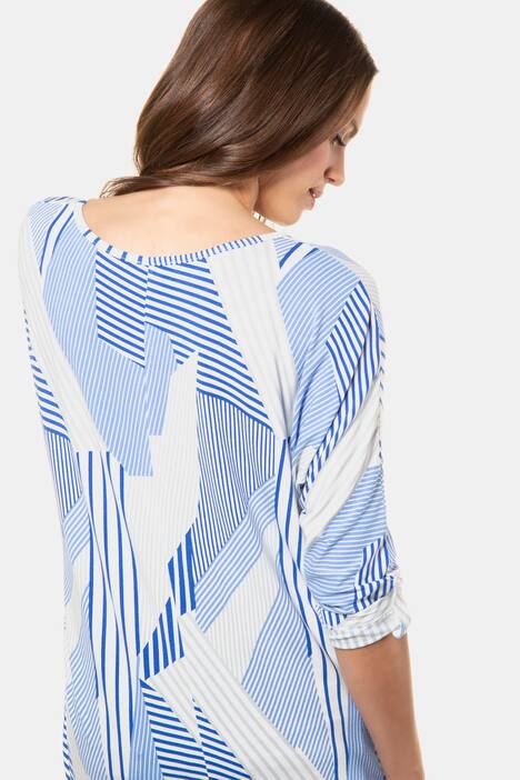 Shirt, Streifen, 3/4-Ärmel, Saumbund