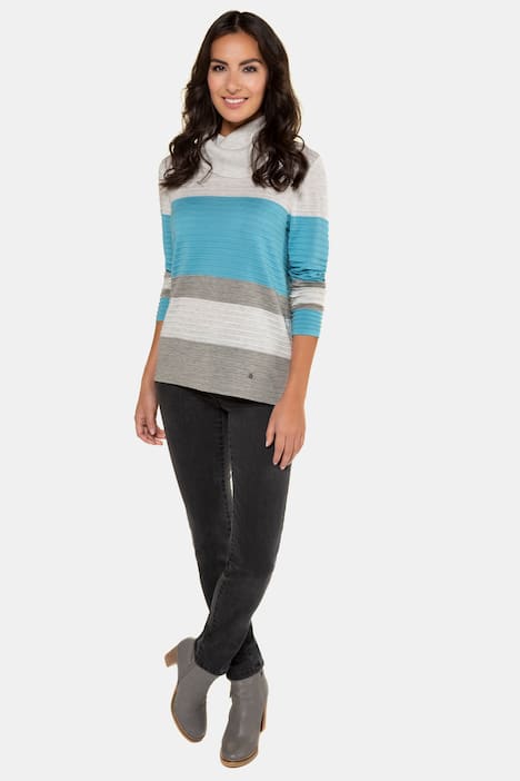 Pullover, Struktur, Streifen, Rollkragen