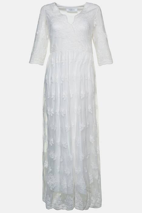 Spitzenkleid, 3/4-Ärmel, blickdichtes Körperfutter