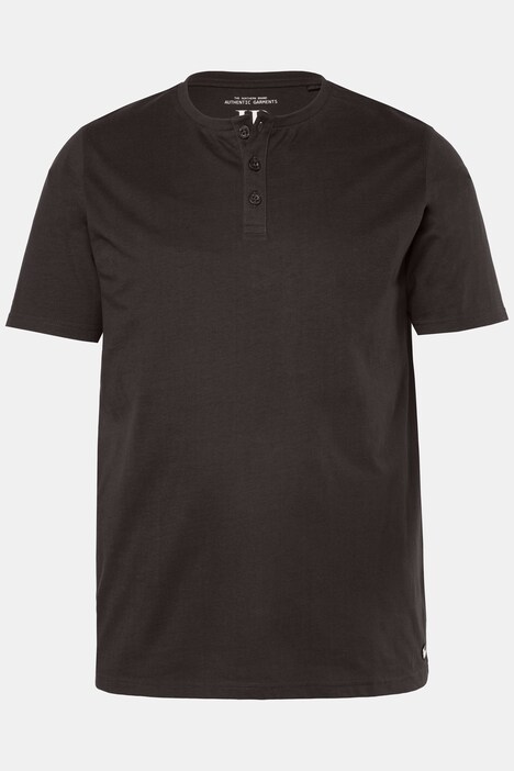 Henley, basic, knoopsluiting, korte mouwen
