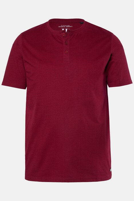 Henley, basic, knoopsluiting, korte mouwen