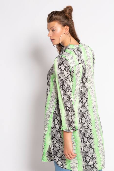 Longbluse, Snake-Optik, langer Arm