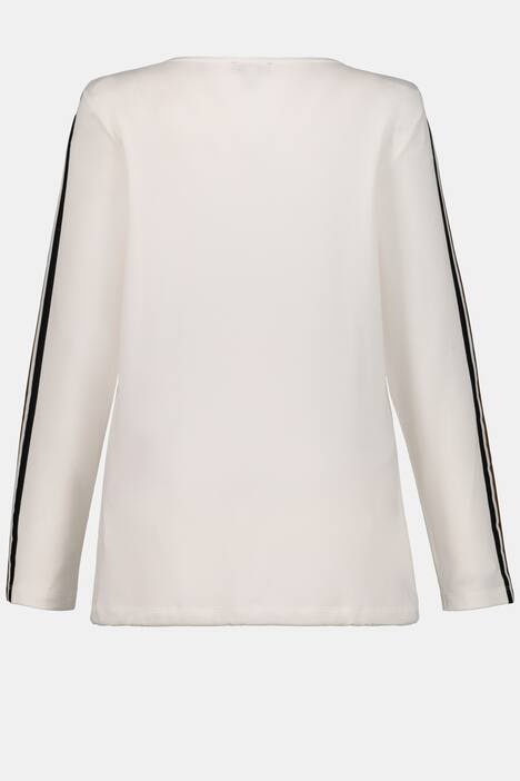 Shirt, Modern-Art-Motiv, Zierstreifen