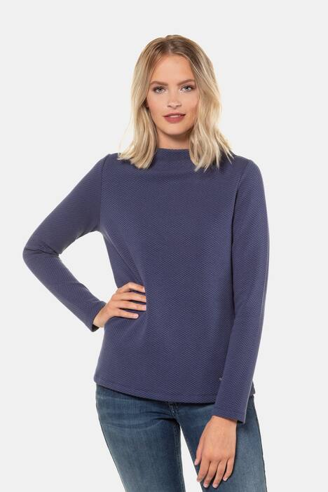 Sweatshirt, Struktur, Stehkragen, Langarm