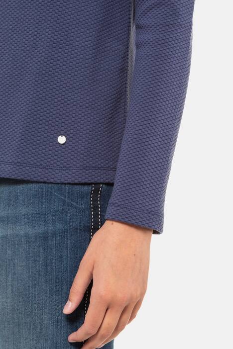 Sweatshirt, Struktur, Stehkragen, Langarm