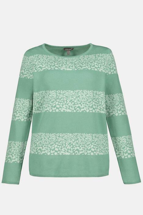 Pullover, Jacquard-Animalstreifen, Rundhals, Langarm