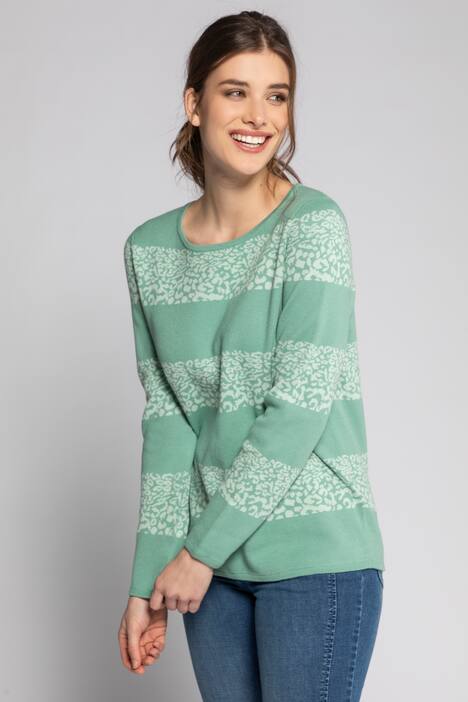 Pullover, Jacquard-Animalstreifen, Rundhals, Langarm
