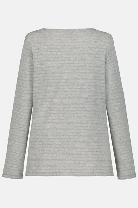 Shirt, Metallic-Effekt, Wasserfall-Ausschnitt, Langarm