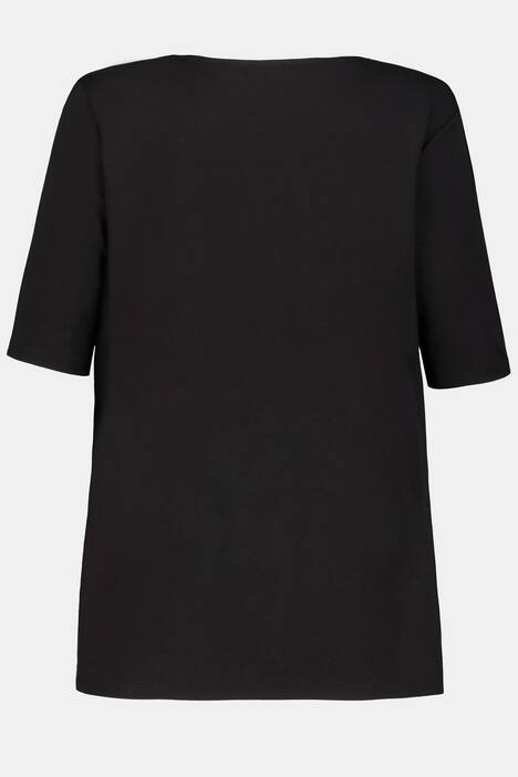 Shirt, Glitzerstreifen, V-Ausschnitt, Kreppjersey