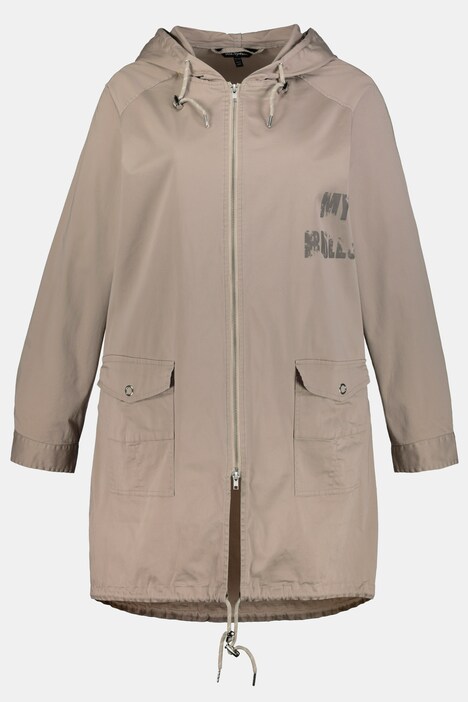 Parka, Schriftzüge, Kapuze, Used-Optik