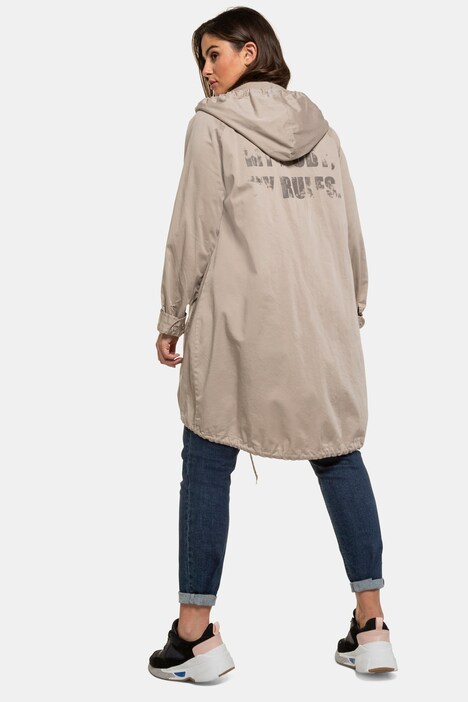 Parka, Schriftzüge, Kapuze, Used-Optik