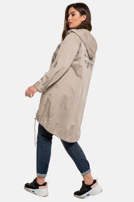 Parka, Schriftzüge, Kapuze, Used-Optik