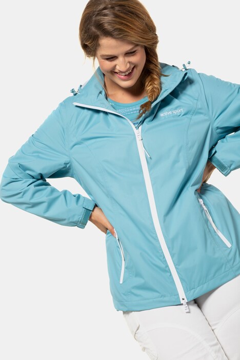 Regenjacke, mit Kapuze, 2-Wege-Zipper, atmungsaktiv