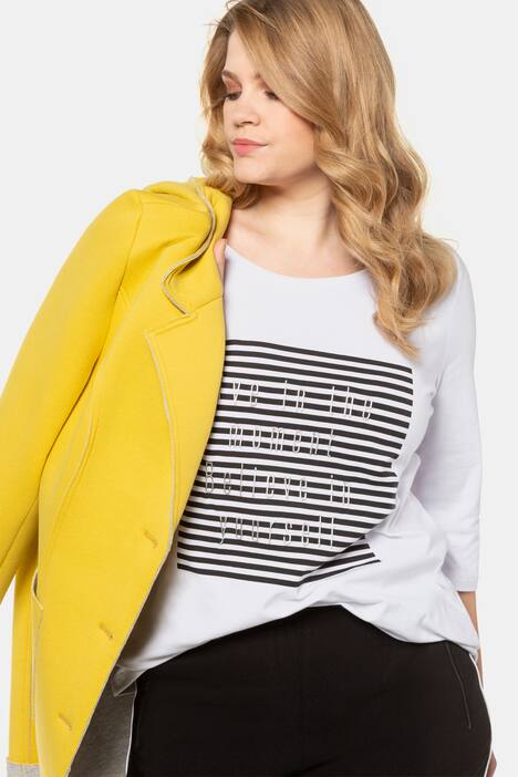 Shirt, Streifen, 3D-Prägung, Classic, 3/4-Arm