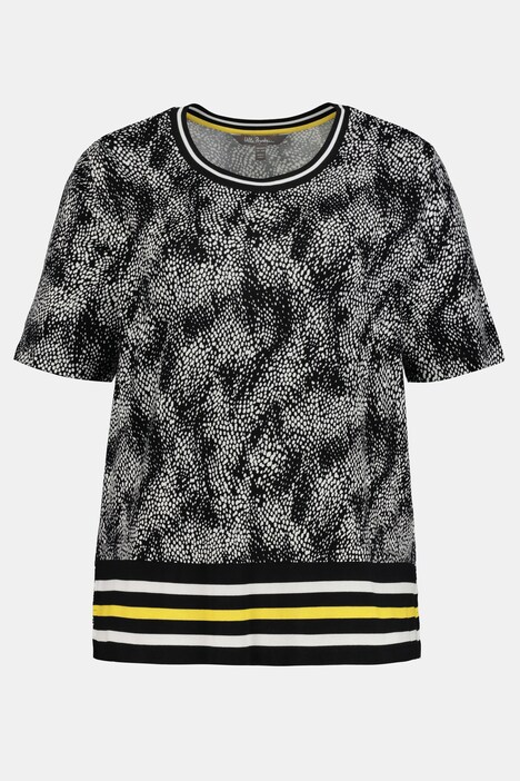 Galaxy Dot Print Stripe Accent Knit Top
