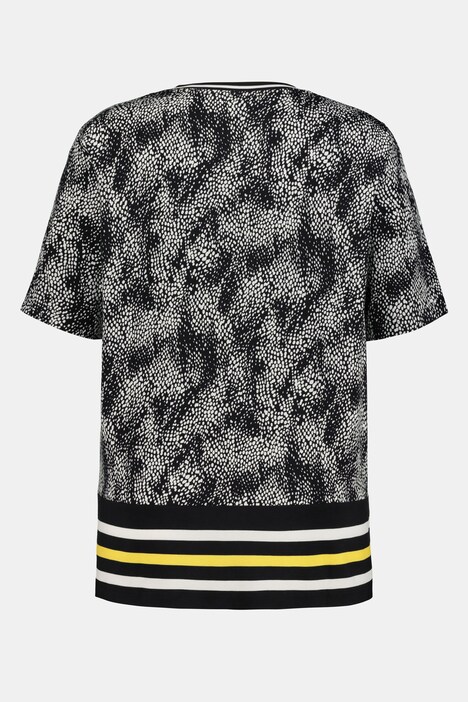 Galaxy Dot Print Stripe Accent Knit Top