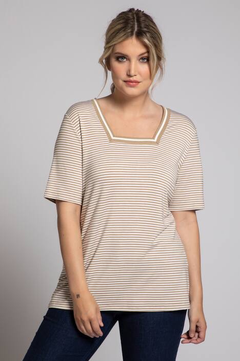Streifenshirt, Carree-Ausschnitt, Classic, Halbarm