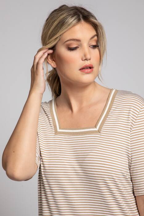 Streifenshirt, Carree-Ausschnitt, Classic, Halbarm