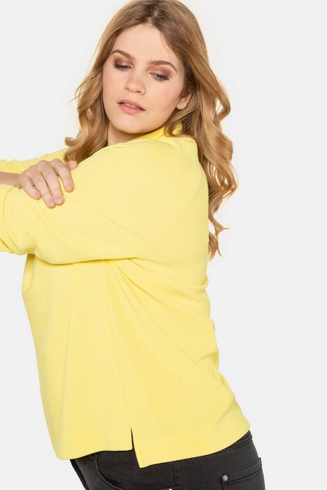 Sweatshirt, schmale Rippstruktur, Classic, Stehkragen