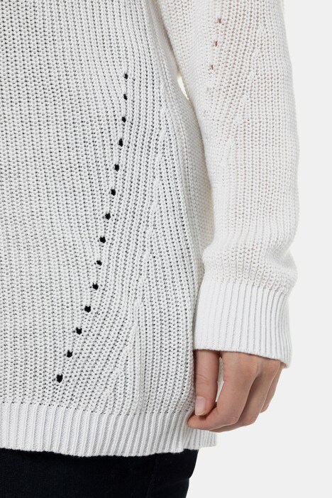 Pullover, Spitzen-Raglannähte, länger geschnitten