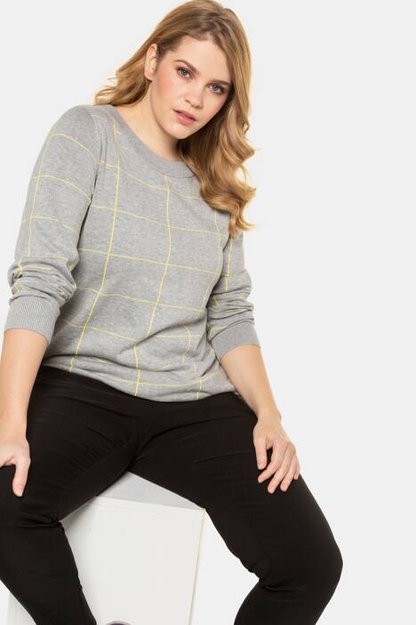 Pullover, Karomuster, reine Baumwolle