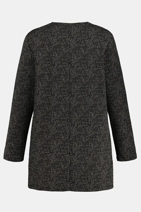 Sweatjacke, Strukturmuster, lange Form, Hakenverschluss