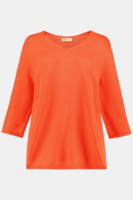 Pullover, Oversized, 3/4-Ärmel, Biobaumwolle