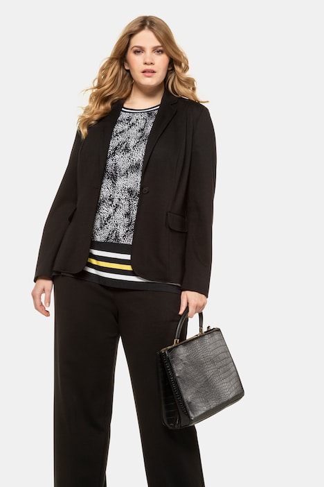 Heavyweight Button Front Stretch Knit Blazer