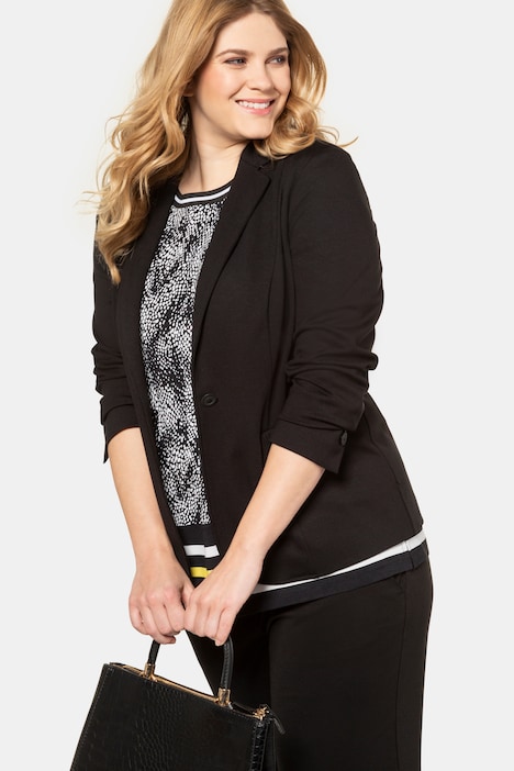 Heavyweight Button Front Stretch Knit Blazer