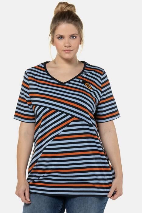 Shirt, Streifenmix, Regular, Bienenstickerei, Baumwolle