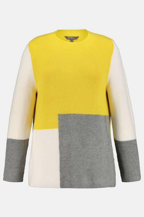 Pullover, Colorblocking, Oversized, weicher Rippstrick