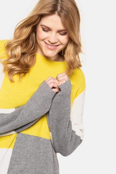 Pullover, Colorblocking, Oversized, weicher Rippstrick