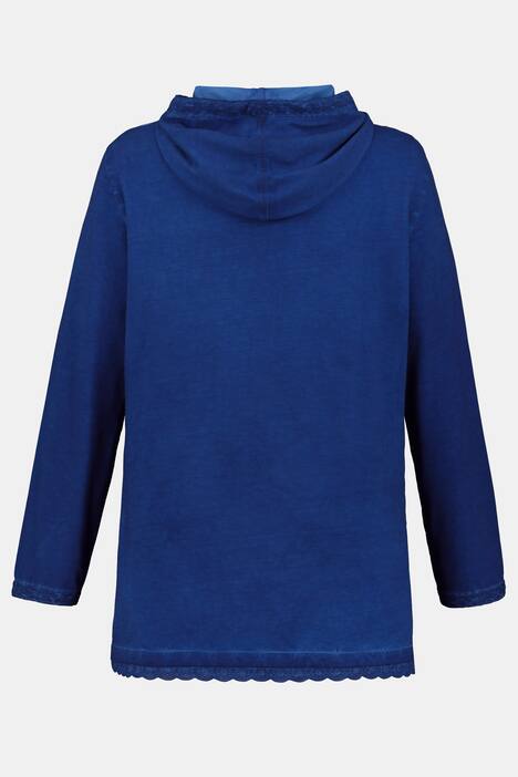 Sweatshirt, cold dyed, Classic, Spitzenbänder, Kapuze